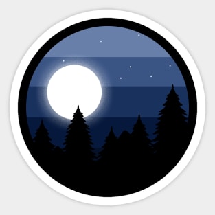 Moonlighting and trees Sticker